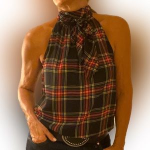 JCrew classic holiday plaid top size 2